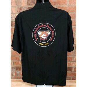 Harley Davidson Carolina Dealers Association 75 Years Large Button Up Shirt